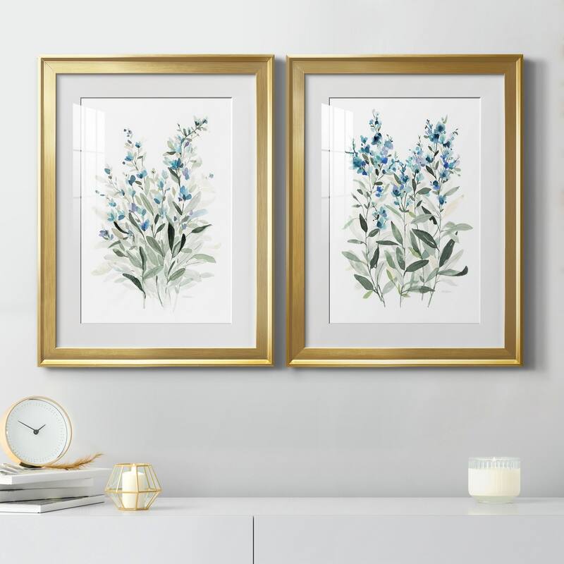 Delicate Blue Botanical I Premium Framed Print - Ready to Hang