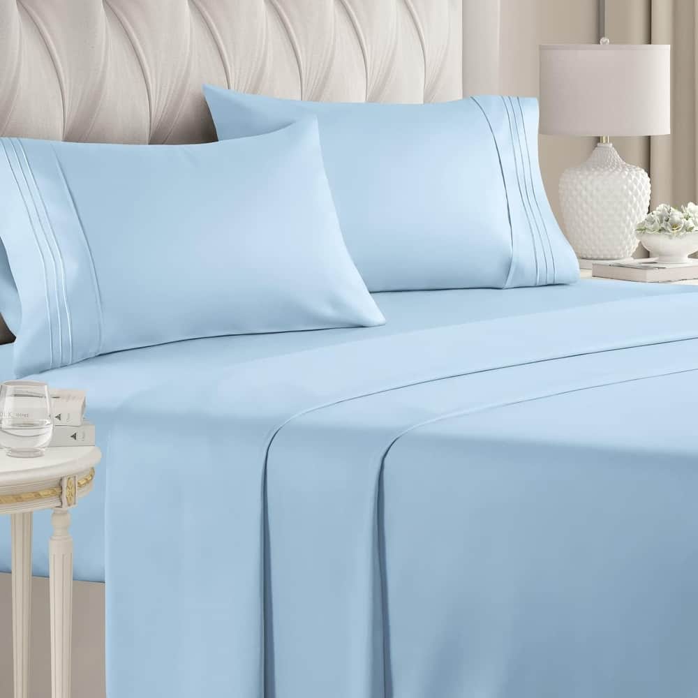 CGK Linens Brushed Microfiber Soft Wrinkle free 4 Piece Bed Sheet Set
