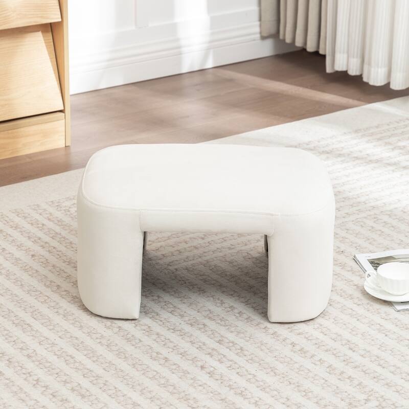 SEYNAR Modern Velvet Rectangle Accent Ottoman