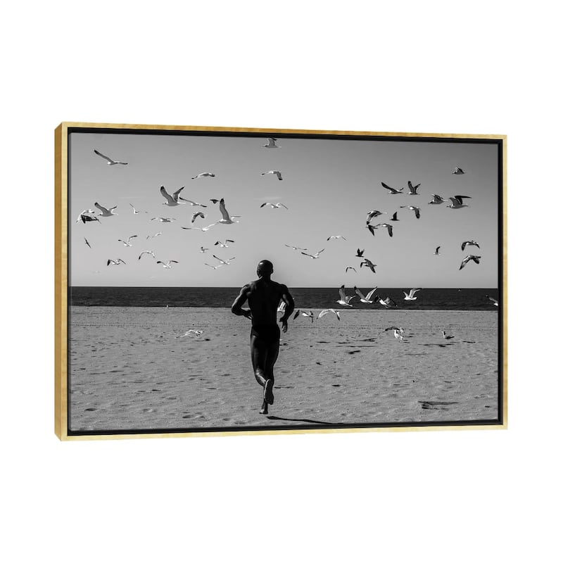 iCanvas "Victor With Birds" by Gregory Prescott Framed - Gold - 26x40