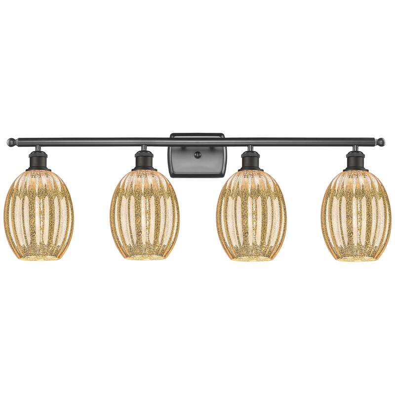 Innovations Lighting Endless Possibilities Ballston - Preston - 4 Light 36" Bulb Shade Bath Vanity Light - Mercury/Oil Rubbed Bronze