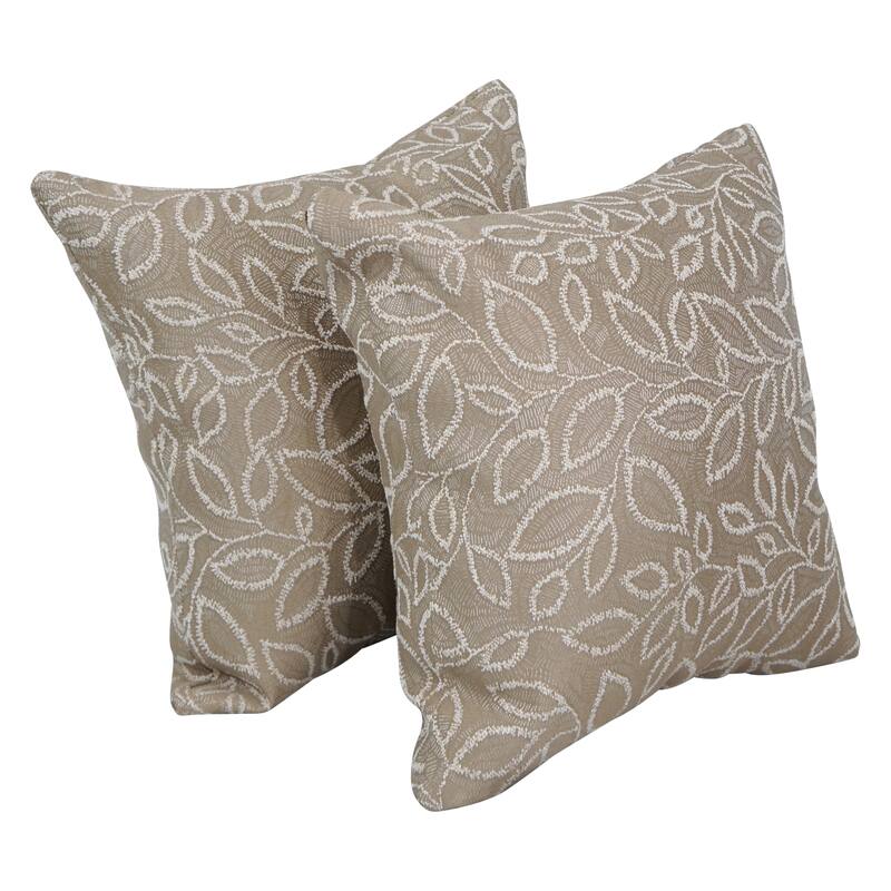 Blazing Needles 17-inch Square Throw Pillows (Set of 2) - Florian Camel