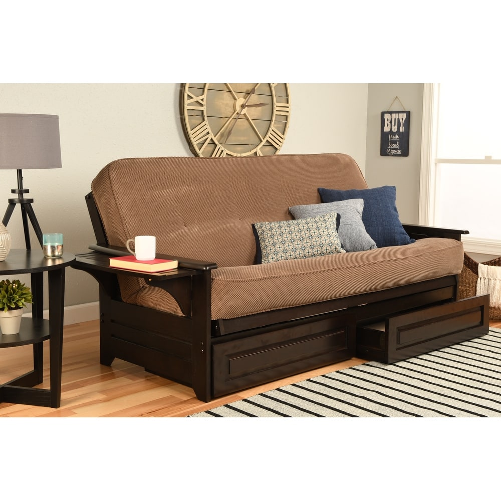 Porch & Den DeSoto Espresso Full-size Futon Set with Innerspring Mattress