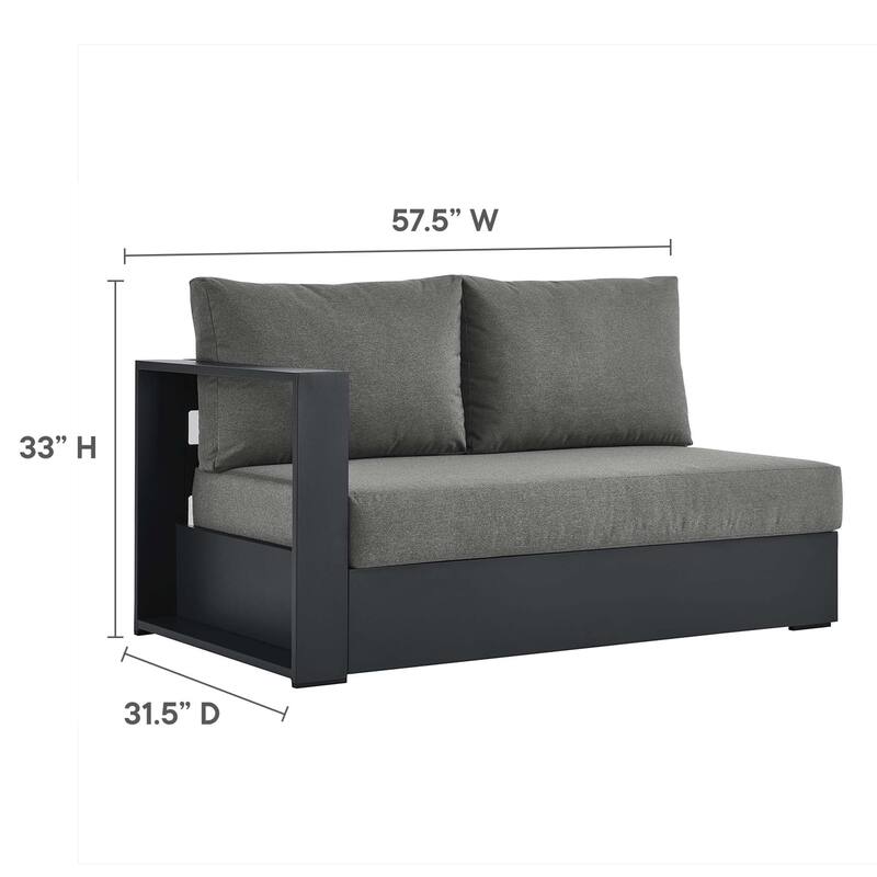 Tahoe Patio Aluminum 2-Piece Right-Facing Chaise Sectional Sofa Set