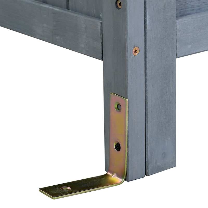 45" Fir Wood Outdoor Potting Bench with Hutch, Cabinets, and Drawers