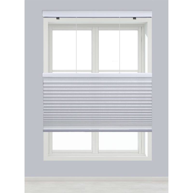 Linen Avenue Cordless Top Down Bottom Up Cellular Shade, White (Arrives 1/4" Narrower)