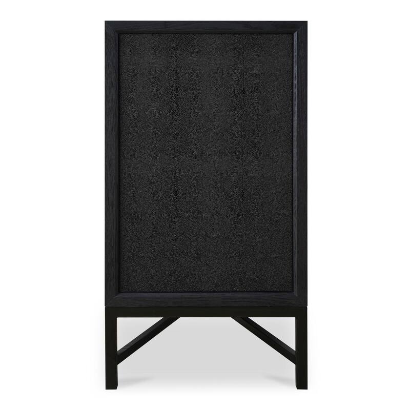 NADAAL STUDIOS Vaughn, Sideboard, Shagreen Patterned Vegan Leather with Brass Legs - 76"W x18"D x34"H