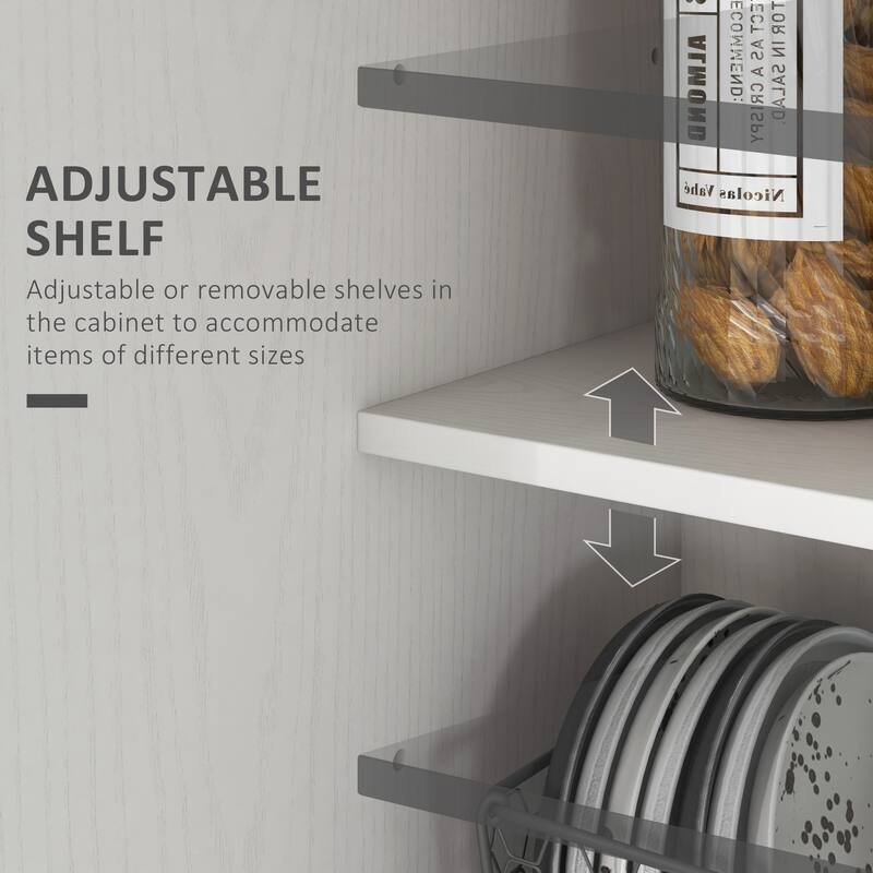 63" Kitchen Pantry Storage Cabinet