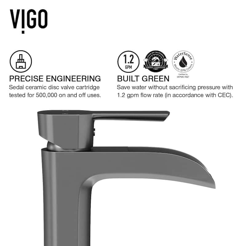 VIGO Niko 11" H Single Handle Single Hole Bathroom Vessel Faucet