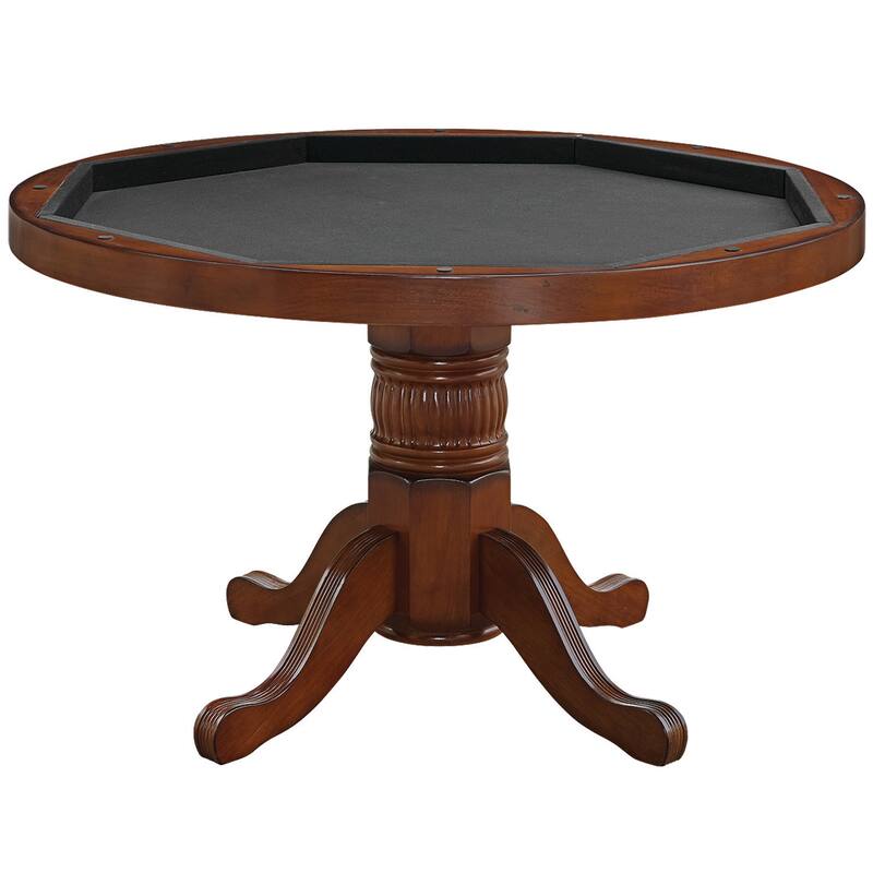 Two-in-one 48 Inch Poker and Game Table With Padded Vinyl Poker Surface By RAM Game Room - 48 INCH