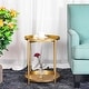 preview thumbnail 9 of 14, Adeco Side Table 2-Tier Metal Round End Table with Removable Tray - 17.5""(D)x 17.5""(W)x 20.7""(H)