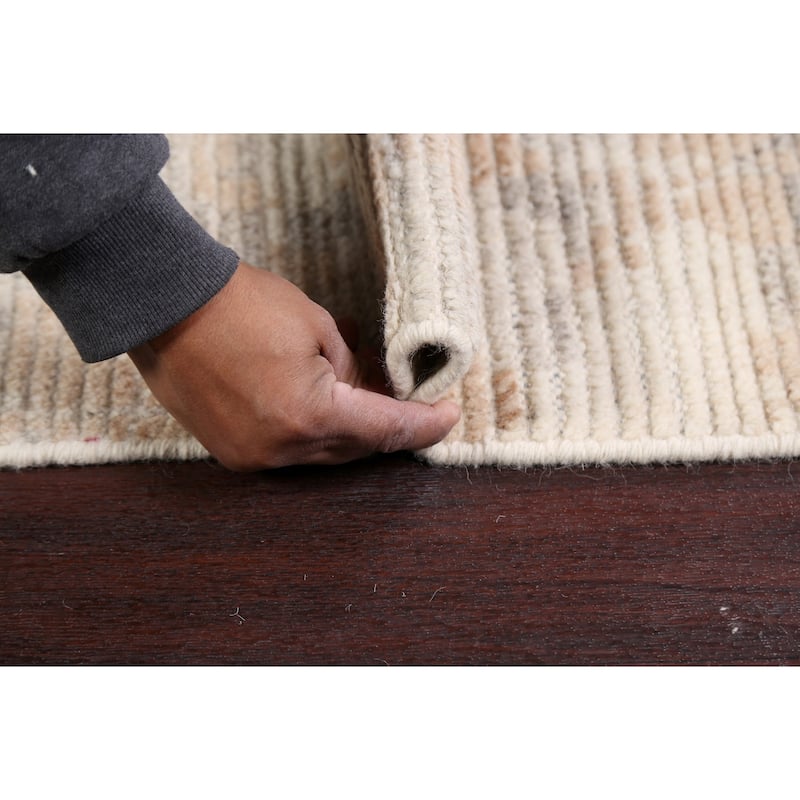 Abstract Modern Moroccan Oriental Area Rug Hand-knotted Wool Carpet - 5'3" x 7'5"