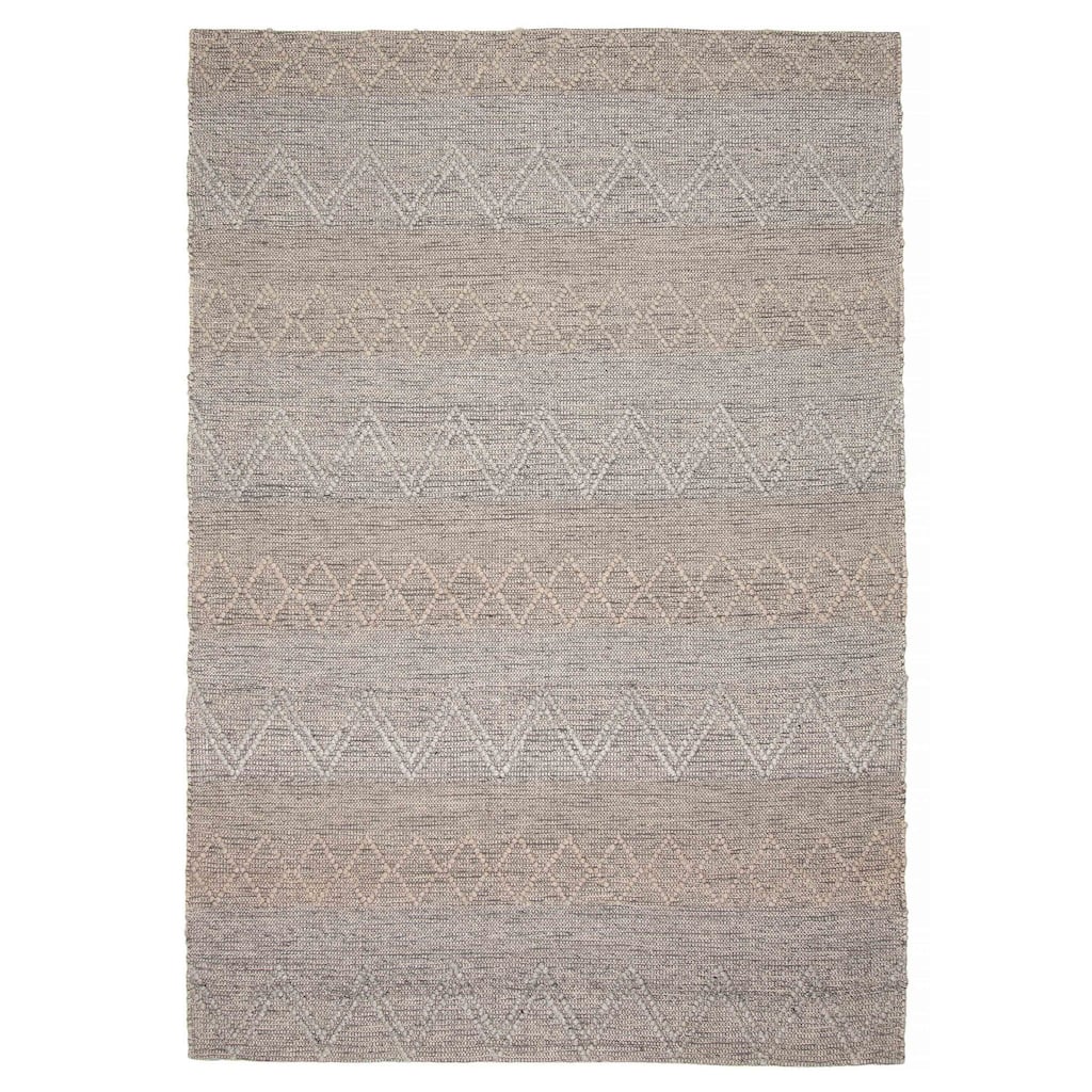 ECARPETGALLERY Braid weave Sienna Grey Wool Rug - 6'1 x 8'10