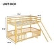 preview thumbnail 18 of 25, Twin over Twin Size Wooden Bunk Bed with Slide & Ladder & Door, Safety Guardrails Floor Bed, White