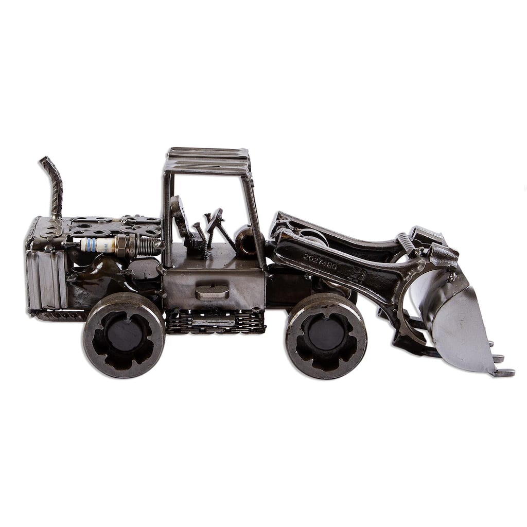 Novica Handmade Rustic Loader Recycled Auto Parts Sculpture
