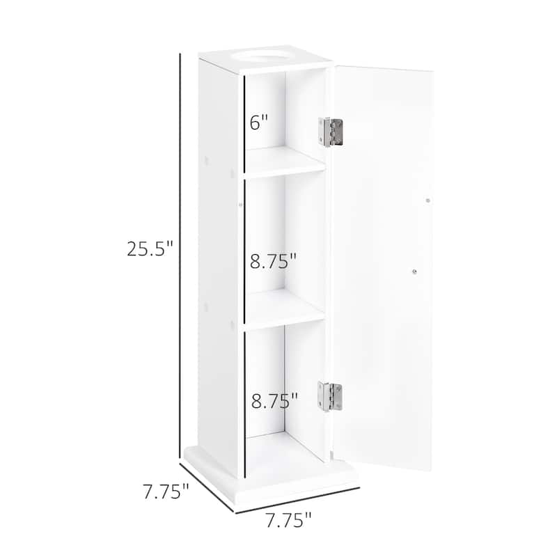 HomCom Vertical White Bathroom Storage Cabinet - 7.75*7.75*25.75
