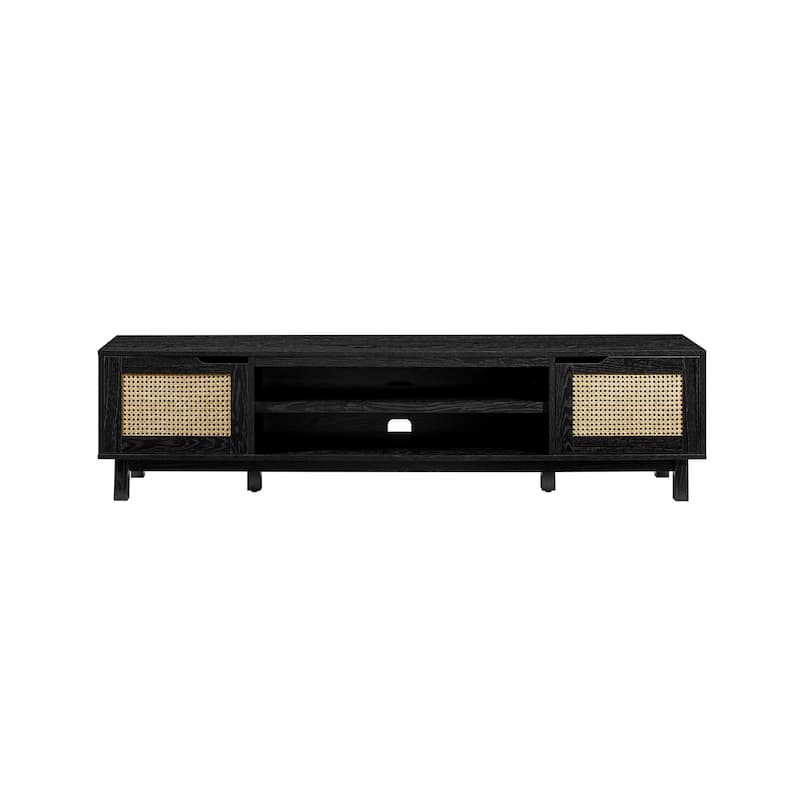 Middlebrook Designs Scandi Faux Rattan-Door TV Stand
