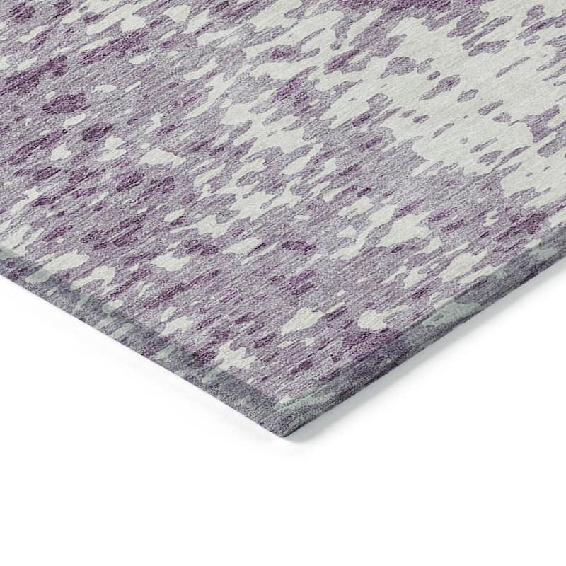 Machine Washable Indoor/ Outdoor Modern Abstract Chantille Rug