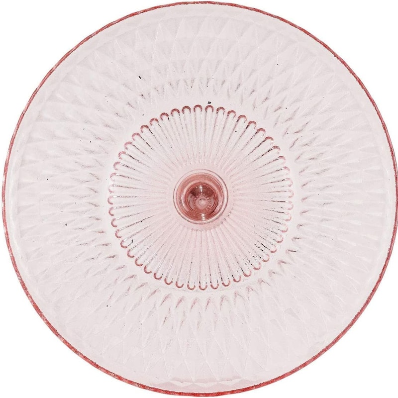 Amici Home Rochester Vintage Footed Glass Cake Plate - 10.5” D x 3.75” H