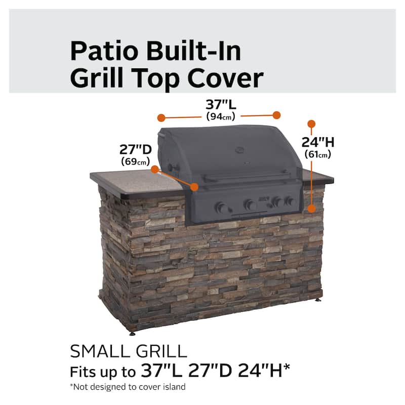 Classic Accessories Ravenna Water-Resistant 37 Inch Built-In BBQ Grill Top Cover