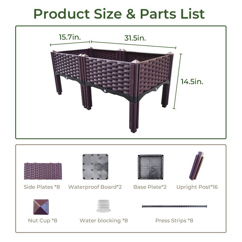 Plastic Raised Garden Bed with Legs for Indoor and Outdoor