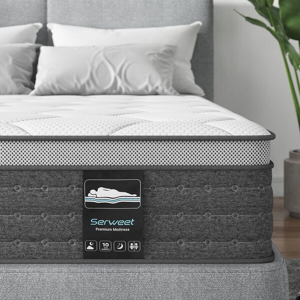 Sersper 14 inch Memory Foam Hybrid Mattress Queen and King Size Mattress King