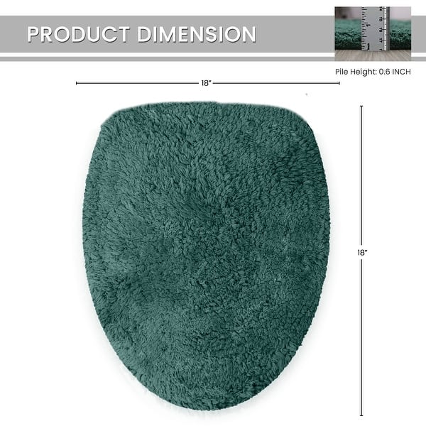 dimension image slide 0 of 17, Home Weavers Waterford Collection Cotton Toilet Lid Rug | Elastic Fit | Fit Most Standard Toilet Lid | 18"x18"