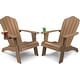 preview thumbnail 8 of 49, WINSOON HIPS Oversized Adirondack Chair with Cup-Holder Teakx2