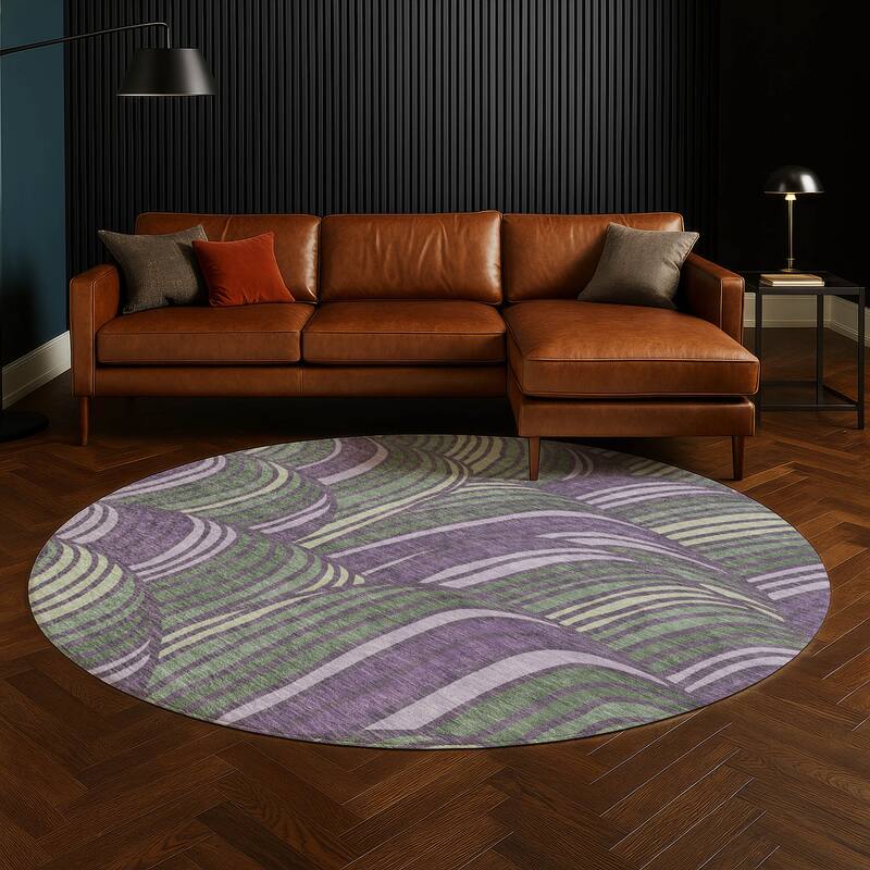 Machine Washable Indoor/ Outdoor Modern Parsons Chantille Rug