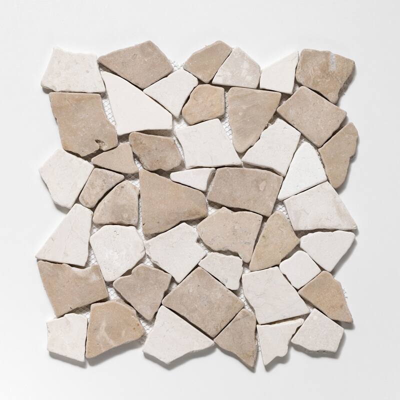 Fit Mosaic 11 in. x 11 in. Marble Mesh-Mounted Mosaic Wall and Floor Tile