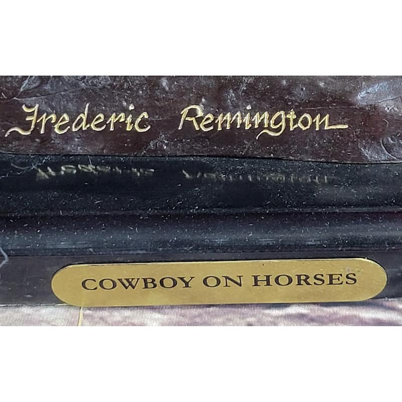 Frederic Remington Bronze Sculpture Cowboy On Imitative Horse Western Art Old West 15 Inches X 18 Inches