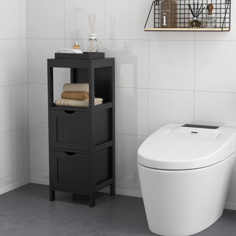 Costway Bathroom Floor Cabinet Freestanding Side Storage Organizer - See Details