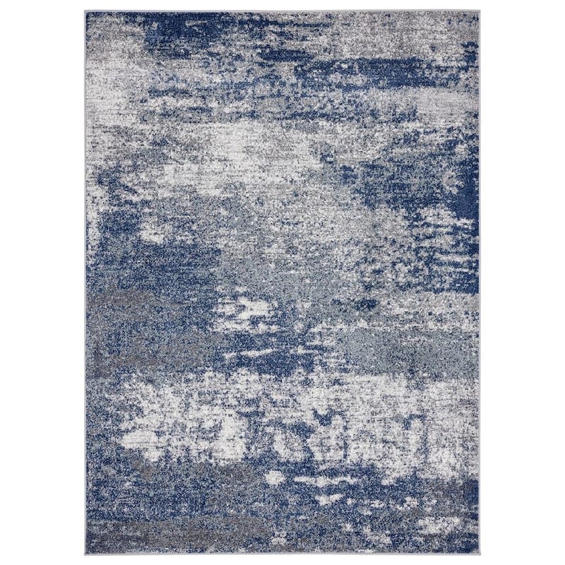Luxe Weavers Hampstead Collection 941 Dark Blue 8x10 Modern Area Rug - 8' x 10'/Surplus