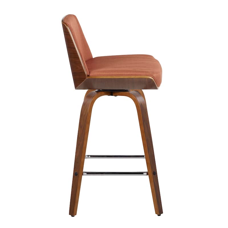 Carson Carrington Clemens 26" Fixed-Height Counter Stool with Bent Wood Legs & Square Footrest (Set of 2)
