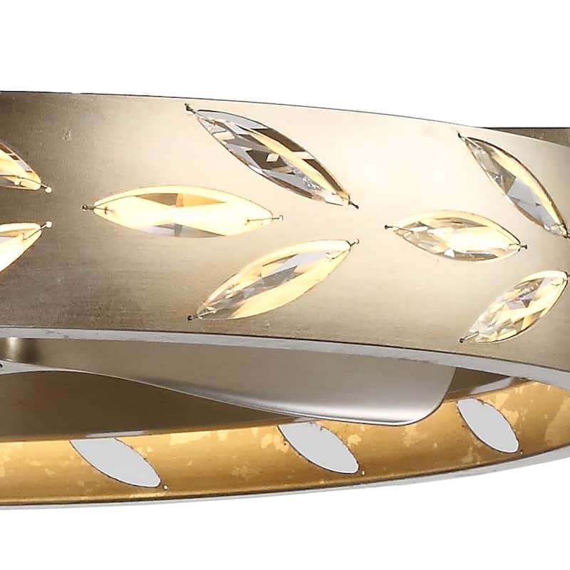 Ceiling Fan 29" Perimost 3-Blade Modern Gold Crystal LED