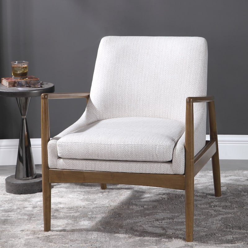 Uttermost Bev 27" Wide Fabric Rubberwood Framed Midcentury Modern