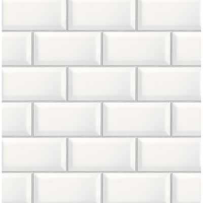 NextWall Large Subway Tile Peel and Stick Wallpaper - 20.5 in. W x 18 ft. L