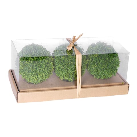 A&B Home Green 3-piece Faux Grass Ball in Box (Set of 3)