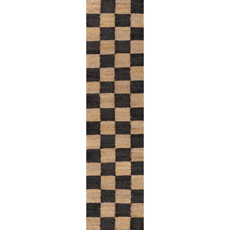 JONATHAN Y Theo Modern Farmhouse Woven Jute Checkerboard Area Rug