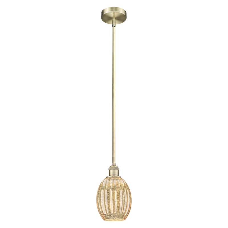 Innovations Lighting Endless Possibilities Edison - Preston - 1 Light 6" Bulb Shade Stem Hung Mini Pendant - Mercury/Antique Brass