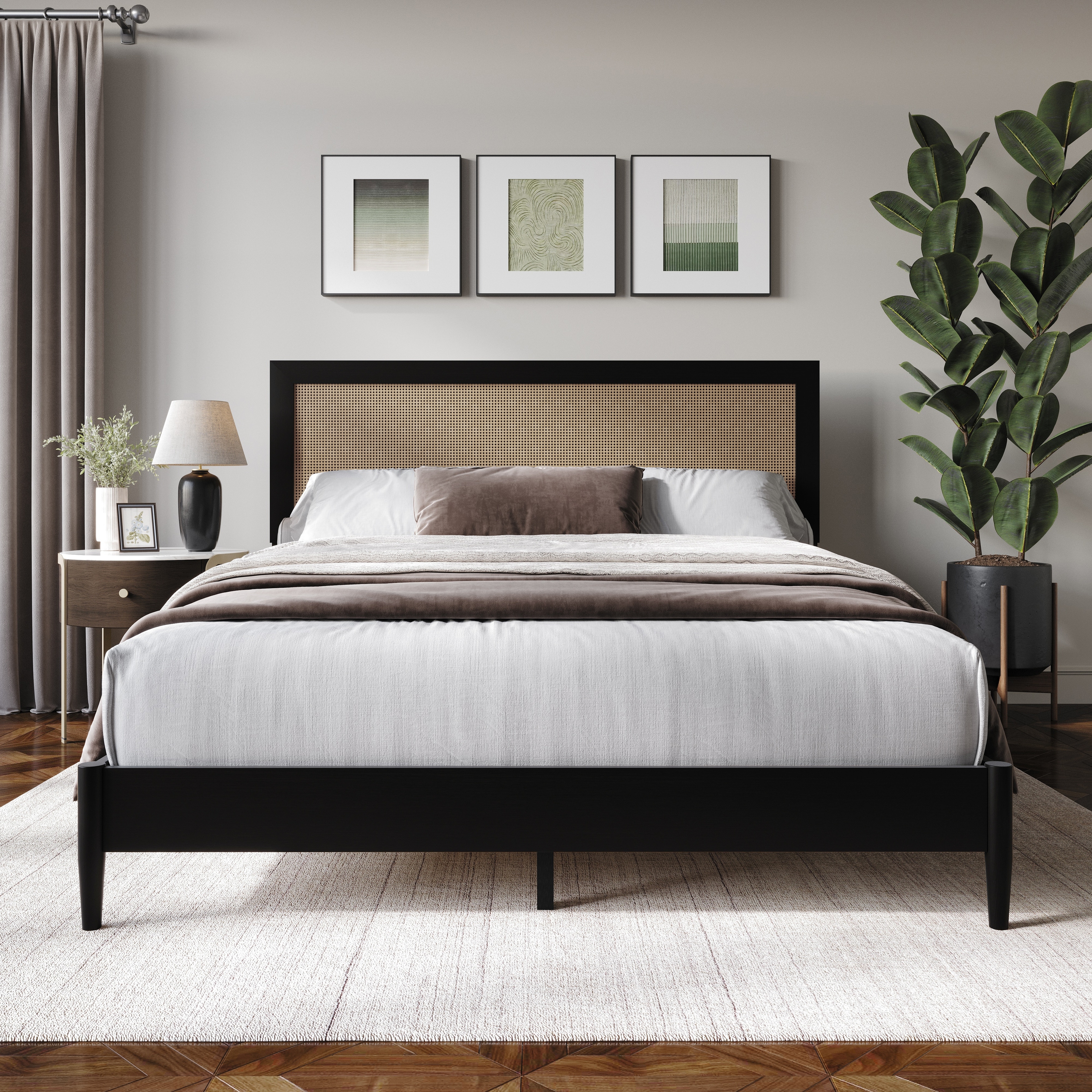 CraftPorch Rustic Wooden Platform Bed