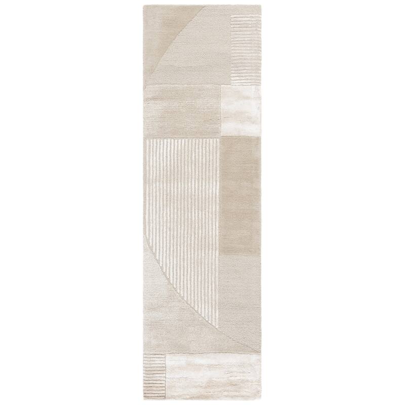 SAFAVIEH Handmade Fifth Avenue Milena Mid-Century Modern Viscose Rug - 2'3" x 8' Runner - Beige