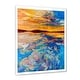 preview thumbnail 6 of 8, Designart 'Orange Sunset Over Whirly Blue Waves' Nautical & Coastal Framed Art Print