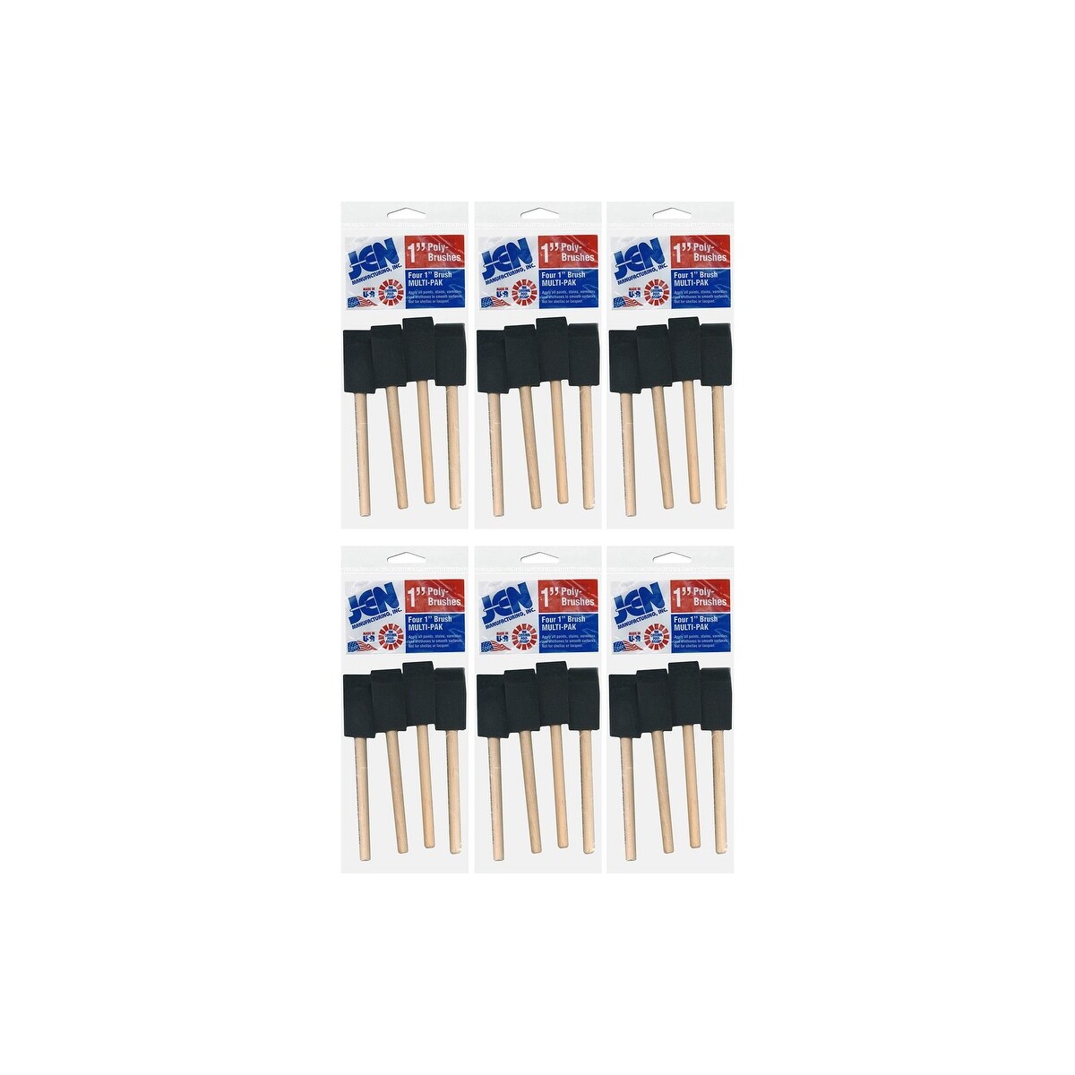 Shop Jen11 Jen Mfg Poly Brush Multi Pak 1 Wide 6 Packs 4pc Free