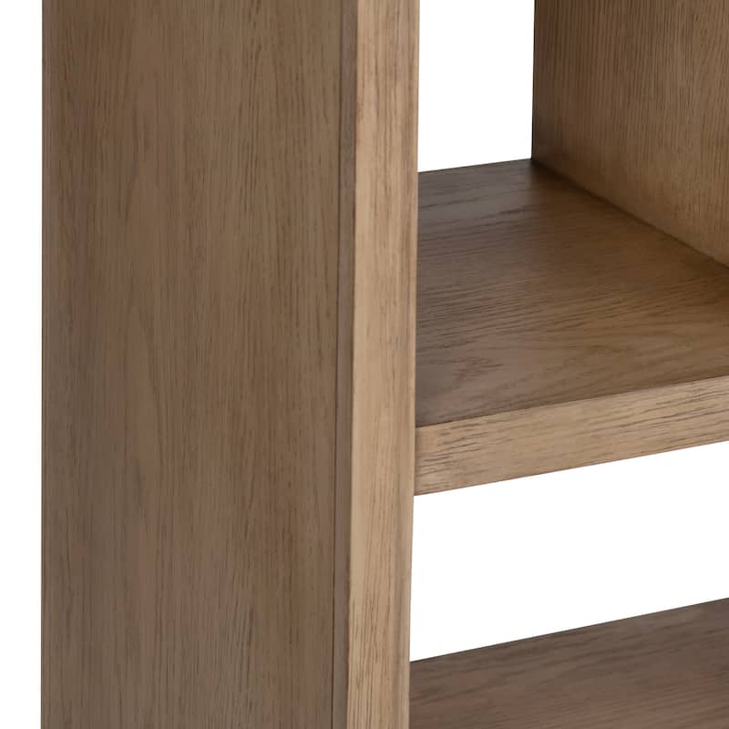 36 in. Tan Solid Wood 10 Shelf Bookcase