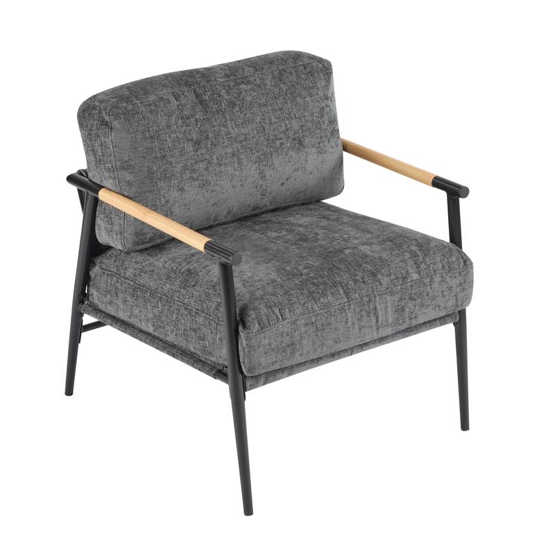 Varsts Modern Upholstered Accent Chair with Wood Frame, Emerald by Christopher Knight Home