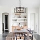 preview thumbnail 11 of 15, Industrial Modern 4-Light Metal Crystal Open Frame Drum Chandelier for Dining Room - 10-in H x 17.6-in D