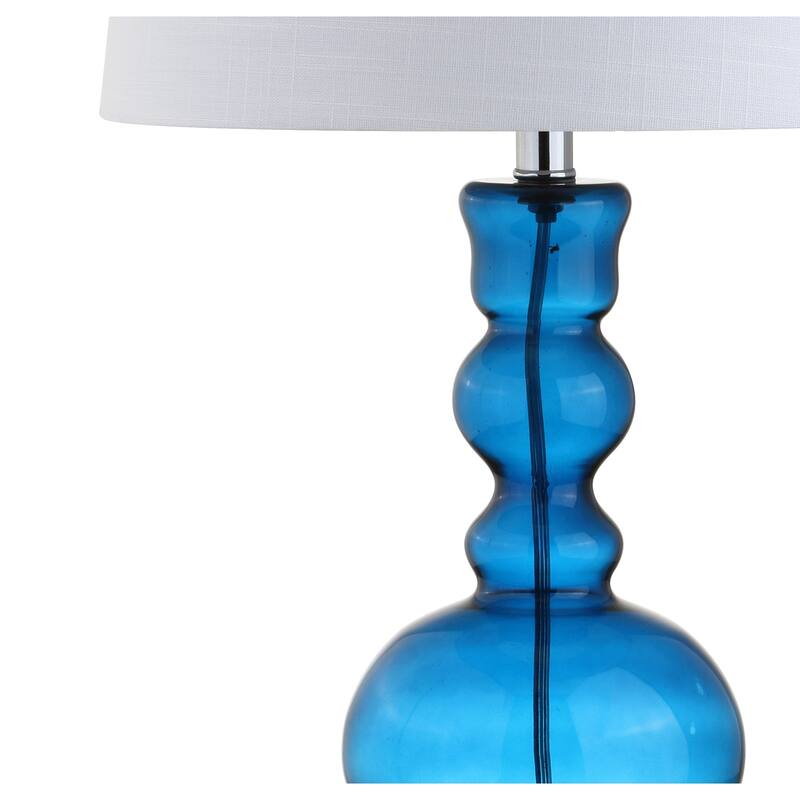 Stewart 28.5" Glass LED Table Lamp, Aqua (Set of 2) by JONATHAN Y