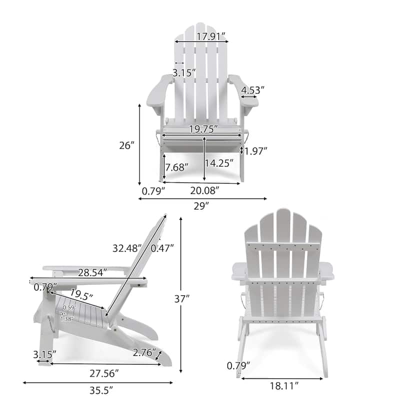 Hollywood Outdoor Outdoor Acacia Wood Foldable Adirondack Chairs (Set of 2) by Christopher Knight Home