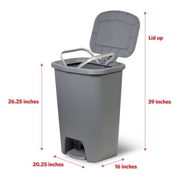 Glad Grey Stepon Plastic Trash Can Bed Bath & Beyond 39925216